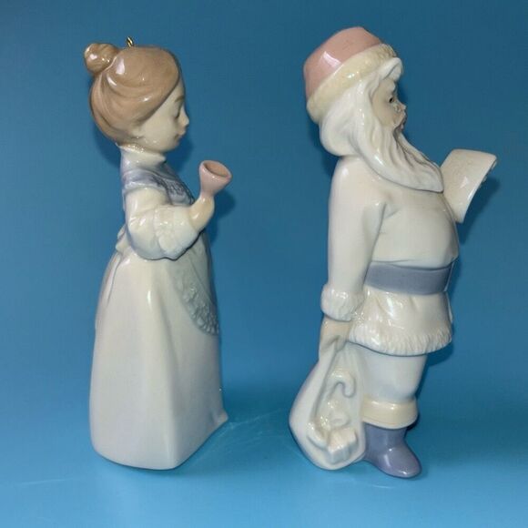 Lot of 2 LLADRO Christmas Ornaments Santa 5842 & Mrs Santa Claus 5939 with Box - Picture 3 of 8